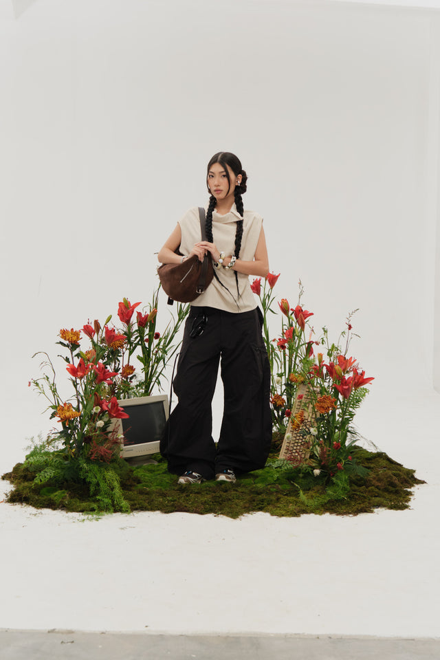 Gaia Hobo Sling Bag Chocolate Suede