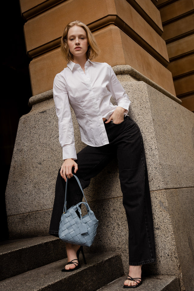 Woven Leather Tote Bag