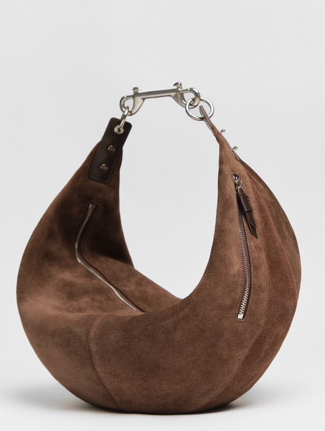 Gaia Hobo Sling Bag Chocolate Suede