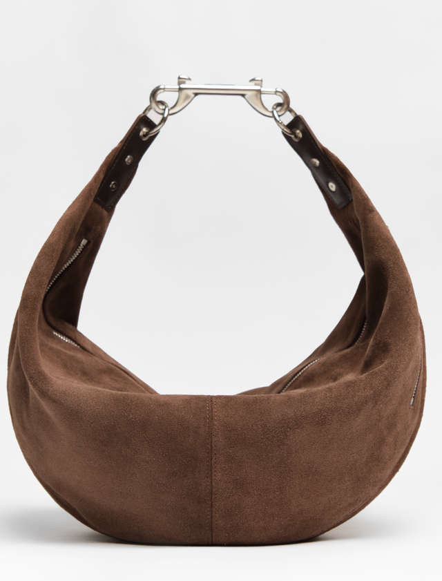 Gaia Hobo Sling Bag Chocolate Suede