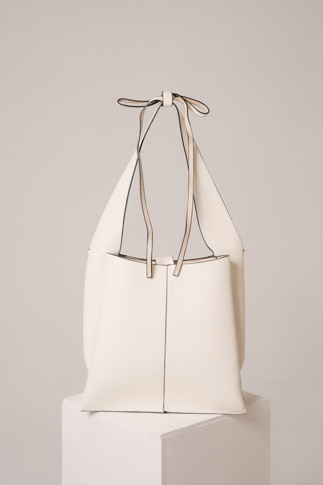 Alba Bow Shopper Tote White