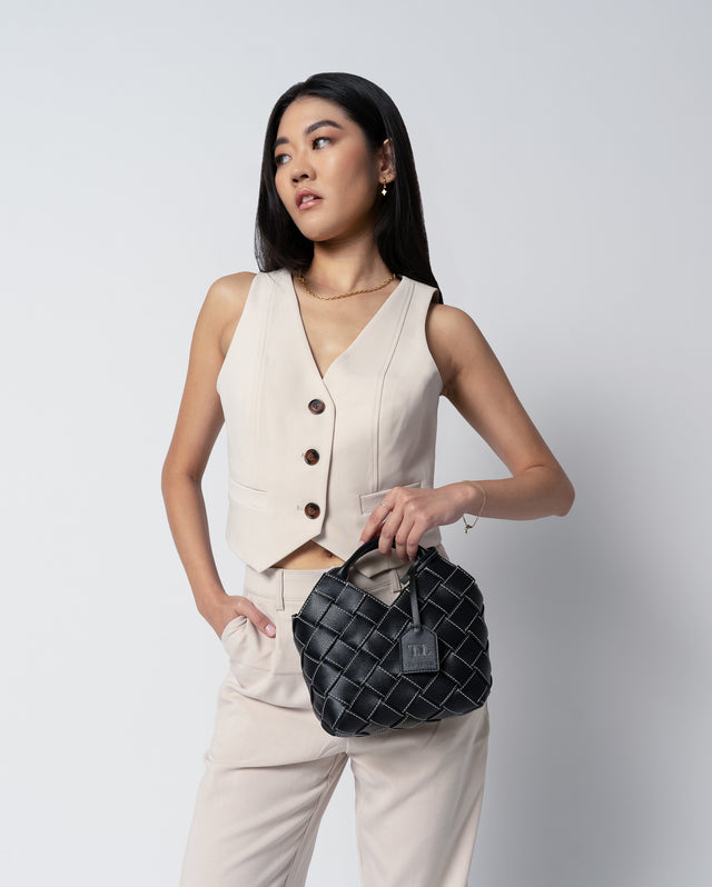 Black Woven Tote Bags