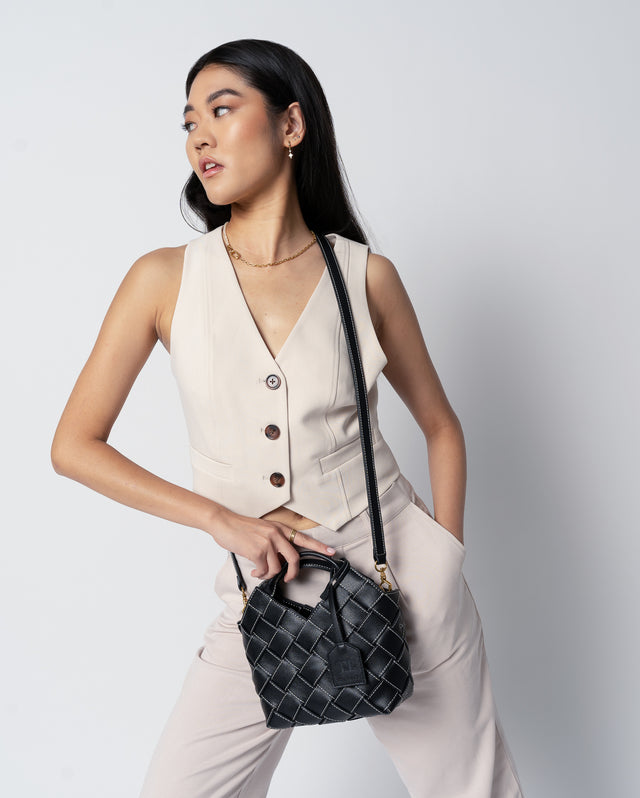 Black Woven Tote Bags