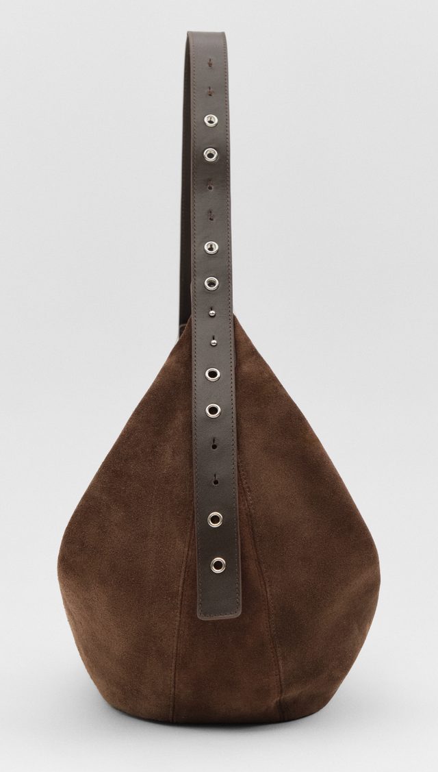 Gaia Hobo Sling Bag Chocolate Suede