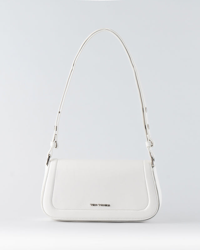 Shoulder Bag Baguette Bag White Lino Perros White Croc Textured