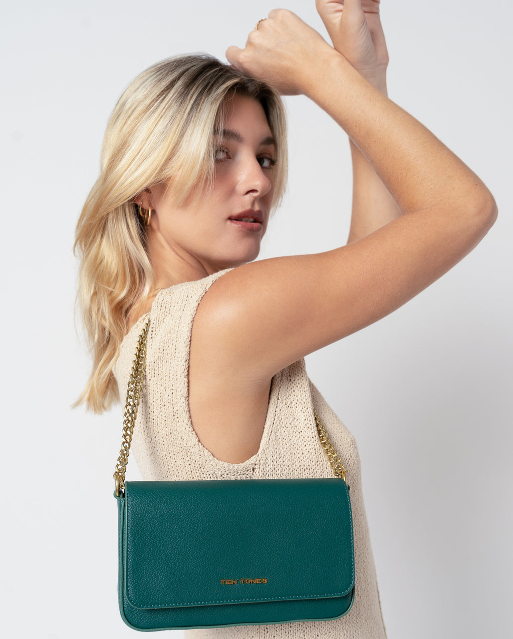 Mini Chain Wallet Wallet Chain Bag Forest Green Ten Tones